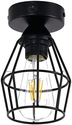 Ретро тавана лампа Maichis 12V RV (Крушка е включена в комплекта), Метален Вътрешен лампа 12V АВТОБУСА с ключ за