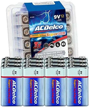 Батерии ACDelco AAA, Суперщелочная батерия на максимална мощност, 60 волта (опаковка от 1) и 9 Вольтовые батерии, Суперщелочная