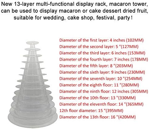 Поставка за паста NBSXR 13-ярусная Кръгла кула, макаронени изделия, настанява 361 Тестени изделия, Поставка за регулиране на нивото на нива от 4 до 16, за стеллажа за празн?