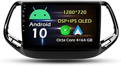10,1 4 + 64 GB Android 10 Тире Кола Стерео Радио Подходящ за Jeep Compass 2 Mp 17 18 GPS Навигация Главното Устройство Carplay