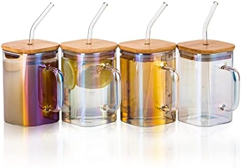 Чаши за пиене HUAHANGNA с дръжка от стъклени епруветки 12 бр. в комплект стъклени чаши във формата на банките