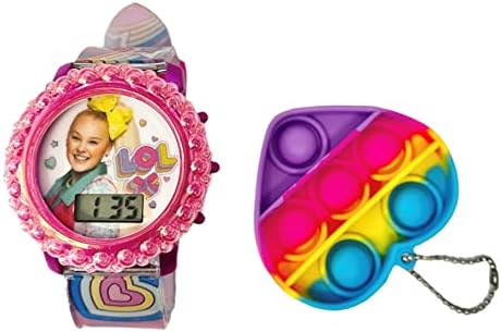 Accutime Nickelodeon Kids JoJo Siwa Розови цифрови LCD кварцов Детски часовник за момичета, Момчета, деца с Цветен Графичен