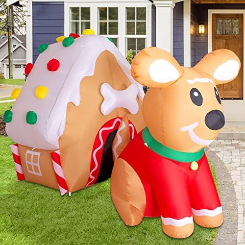 Коледни Надуваеми Украшения ИДВАМ с Дължина 8,4 метра на открито, Надуваеми Куче с детски tanhua, Надуваеми Вградени