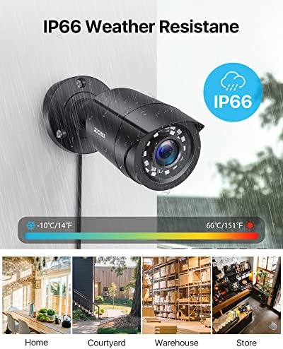 Система за видеонаблюдение ZOSI 8CH 1080P 1 TB твърд диск H. 265 + 8-канален 5-Мегапикселов Видеорекордер Lite с камери 8x1080P HD 1920TVL и C289 WiFi с въртяща се камера за улици, откриване на