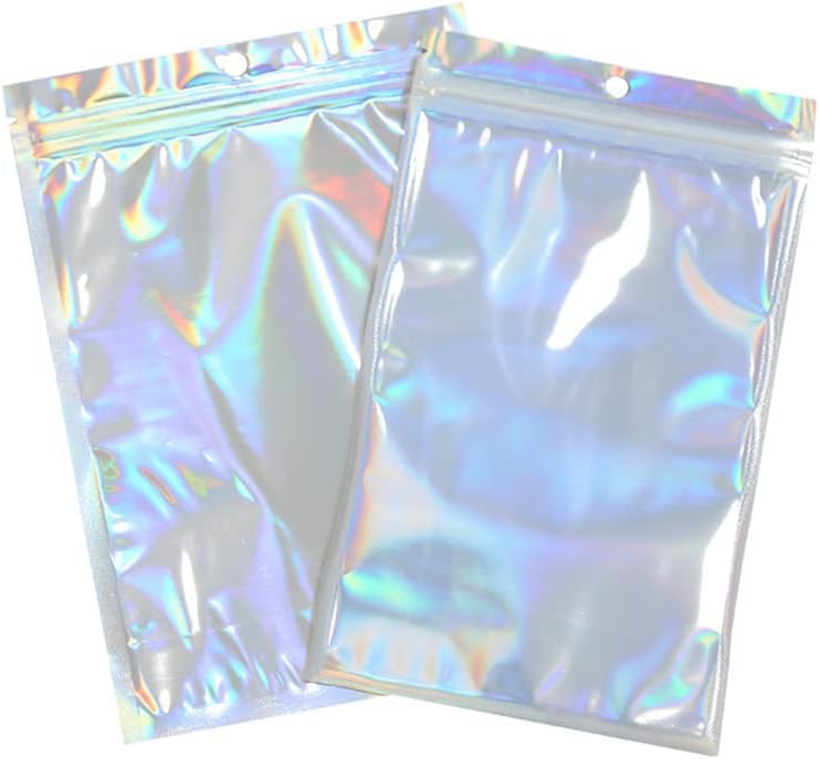 CHIC & TNK, 20 парчета, с преливащи се цветове чанти с цип на седалките, козметичен пластмасов холографски грим, голограммная