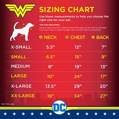 DC Comics, Wonder Woman Костюм на Куче от Среден размер | Най-DC Wonder Woman Костюм Кучетата за Хелоуин за