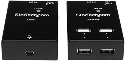 StarTech.com 4-Портов удължителен кабел, USB 2.0 чрез Cat5/6 с дължина до 130 фута с компактен USB-удлинителем (USB2004EXTV)