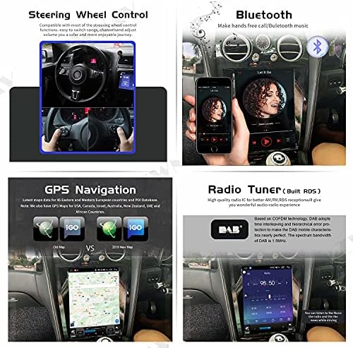 Автомобилна стерео ZWNAV One din Android 11 Tesla Android за Bentley Continental 2004-2011, Кола Главното устройство за GPS-навигация, HDMI изход, Поддръжка на Carplay, Android Auto, DSP, Bluetooth Версия 5.0, WiFi, Бързо