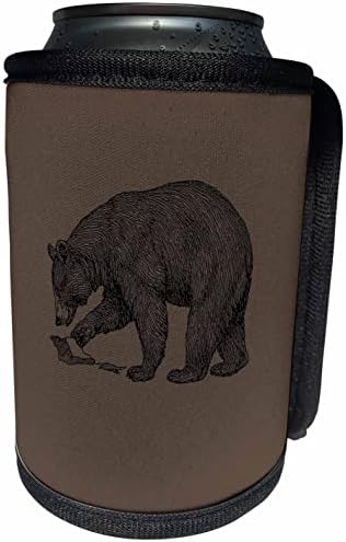 3D Илюстрация Черна линия Планински мечка Drose - Опаковки за бутилки-хладилника (cc_356861_1)