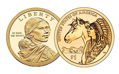 2012 P, D Набор от монети по 2 долара индианци (сакагавея/Gold), не циркулира
