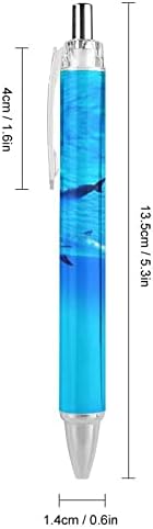 Делфините в Дълбоко Синьо Море Сини Химикалки Прибиращи Химикалки с Течни мастила за Мъже И Жени