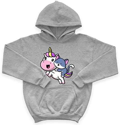 Детска hoody с качулка от порести руно Cat Unicorn - Детска hoody с качулка Rainbow Unicorn - Скъпа дизайнерска hoody с качулка за деца