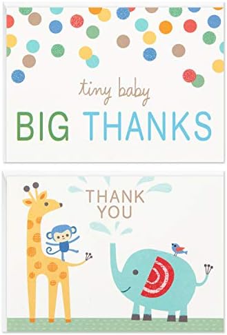 Асортимент от благодарственных картички Hallmark Baby Shower, Животни Зоологическата градина (50 Картички с конвертами