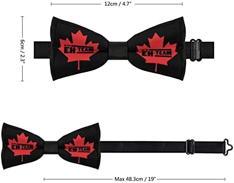 WEEDKEYCAT Canadian Maple Leaf Eh Team Забавен Мъжки Папийонка с Завязками, Регулируеми Вратовръзки-Пеперуди, Вратовръзка за Сватбени партита