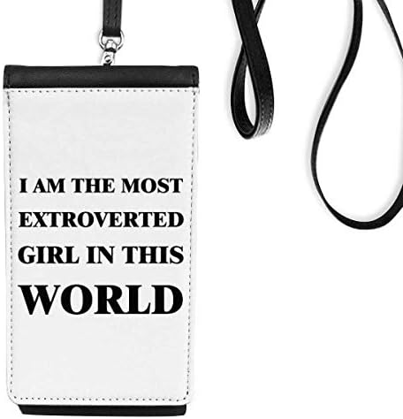 Аз съм Момиче-Екстроверт, в Чантата си за Телефон, Окачен в Чантата си за Мобилен Телефон, Черен джоба