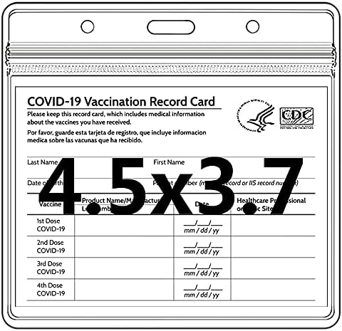 Протектор Карта Ваксинация CDC 4,5 X 3.7 Инча, на Притежателя на картата ваксинация Tepoinn с Рекорд за имунизация в опаковка 5 Броя, Прозрачен Държач лична карта, Лични Беле