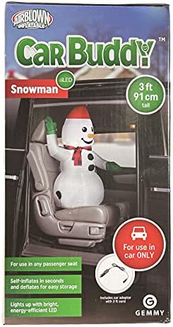 Надуваем Снежен човек Gemmy Car Buddy Airblown Надувное Автомобилно бижу за употреба Само в колата, бяло, I-9