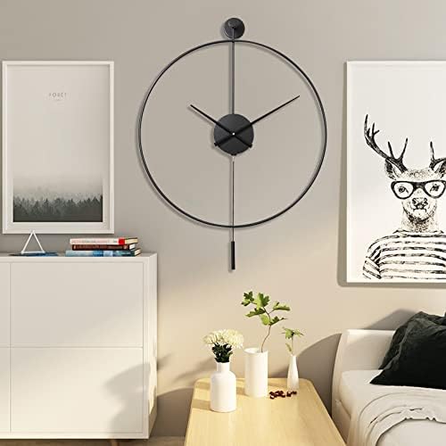Класически Големи Декоративни Стенни часовници YISITEONE с махало, Модерни Не Тикающие Безшумни Метални Стенни Часовници за
