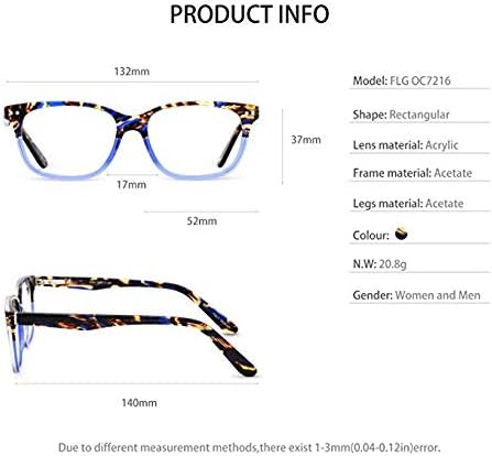 OCCI CHIARI Синя Светлина Блокер Очила За Жени на Квадратен Ботаник Рамки За Очила Компютърни Оптични Очила