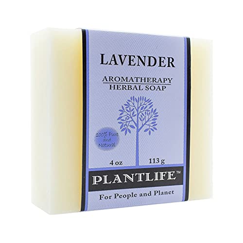 Сапун с лавандула Plantlife в 3 опаковки - Овлажняващ и успокояващ сапун за Вашата кожа, Изработено е ръчно с използването на растителни съставки - Направено в Калифорни?