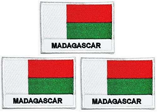 Kleenplus 3 бр., 1,7X2,6 инча. Нашивка с флага на Мадагаскар, емблемата на флага на страната, униформи, sew-на ивици, модни аксесоари, занаяти, апликация за шиене на костюми