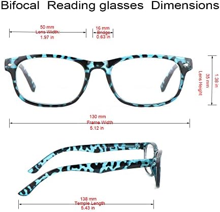 YsorrisoX 2 Опаковки Бифокальных Очила за четене за жени и мъже, Очила за четене с Прозрачни Лещи на Пружинном