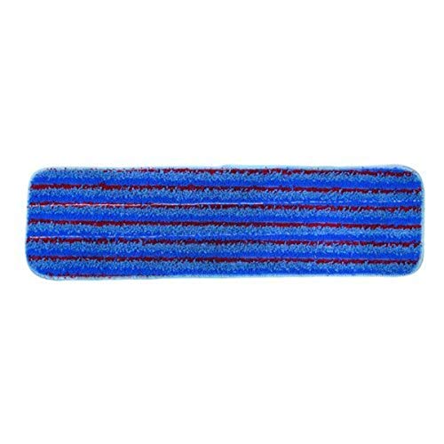 Плосък въже Microworks 2504-MFFP-18BS-DZ от микрофибър, 18 инча, Синя, с ивици за почистване, велкро отзад (опаковка от 12 броя)