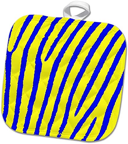 3dRose Страхотен принт под формата на зебра в жълти и сини цветове - кухненски ръкавици (phl-362894-1)