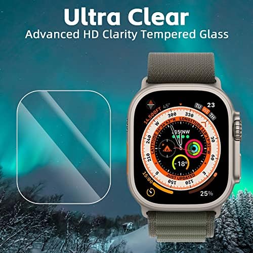 Arae [4 опаковки протектори за екран, съвместим с Apple Watch Ultra 49 мм (випуск 2022 година), HD Прозрачен