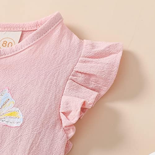 Noubeau/ Великденски Костюми За малките Момичета, Хубава Детска Риза Без Ръкави, С Рюшами, Тениска с изображение