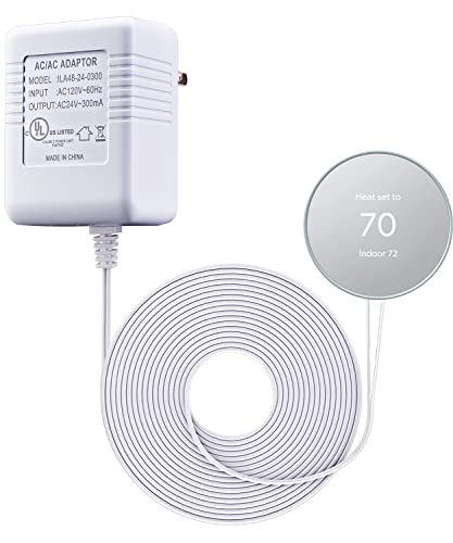 24-Волтов Трансформатор, Термостат с кабелен адаптер C, Съвместим с Nest, Ecobee, Honeywell Smart Thermostat,