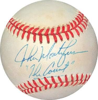 Джон Монтефуско е подписал договор с Роалом Роулингсом, официален играч в Американската лига бейзбол The Count, тоновые петна - Холограма JSA #EE41769 (Янкис) - Бейзболни топк