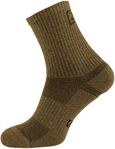 Военни Памучни чорапи 281Z Micro Crew Boot Socks - Мека подметка - Абсорбира влагата - За разходки на открито (Coyote Brown)