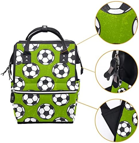 Футболни Футболни Зелени Чанти за памперси, Торбички за Майките, Многофункционална Раница за Пътуване, Стилна