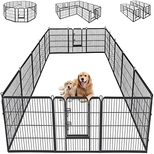 BestPet Куче дръжка-Кошарката, Ограда за кучета, Много Голяма Покрита Външна Тежкотоварни 8 Панели, 16 Панели, 24