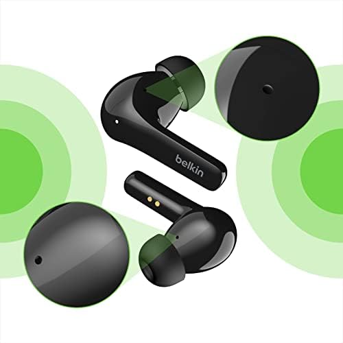 Безжични слушалки Belkin, слушалки SoundForm Flow True Wireless с безжична зареждане, защита от пот и вода IPX5, 31 час за възпроизвеждане
