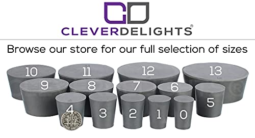 Гумени тапи CleverDelights — Размер 6 — Опаковка от 10 броя — Дължина 26 мм x 32 мм x 25 мм — Сива Плътна запушалка 6