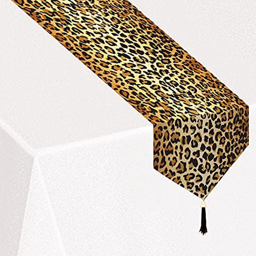 Настолна пътека от хартия с Леопардовым принтом Beistle с пискюл, 11 x 72, за Боядисана