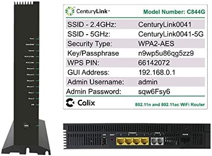 CenturyLink Calix 844G Безжична 2,4 Ghz 5G Двойна WiFi Интернет-модем GigaCenter