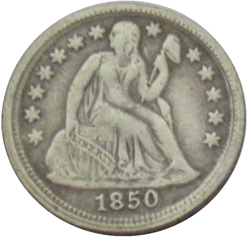 Американски Флаг 10 Цента 1850 Г., сребърно покритие Копие на Възпоменателни монети