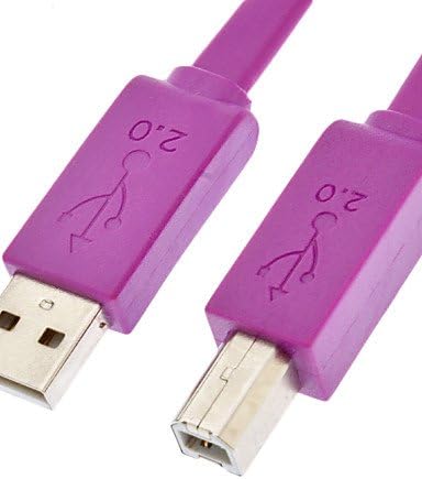 Щепселът тип USB 2.0 A до штекеру тип USB 2.0 B Плосък кабел Лилав цвят за принтер (1 М)