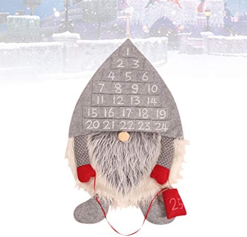 Abaodam Коледен шведски дизайн на gnome, адвент-календар, подвесная коледна сива шапка, шведски календар за обратно броене на Дядо Коледа за коледна украса