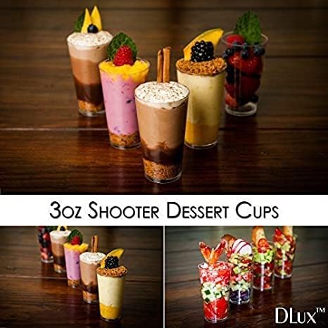 Мини-Десертни чаши DLux 100 x 3 грама, Shooter е една Прозрачна Пластмасова чаша за закуски към парфе - Малко за