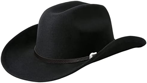Ковбойская шапка в стил Уестърн за Мъже И Жени, Класически Фетровая шапка с катарама на колана (Размер: M-L)
