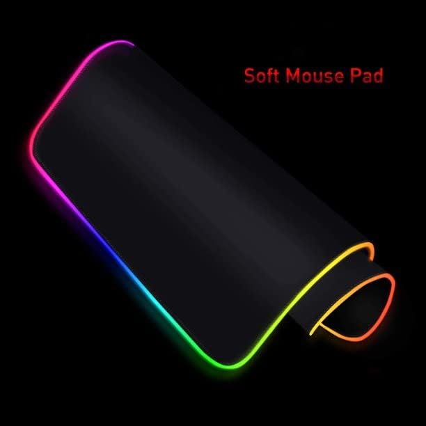 Геймърска подложка за мишка с led USB-кабел, 12 режима на осветление, Размер: 13 x 10 инча - RGB Подложка за мишка, Led подложка