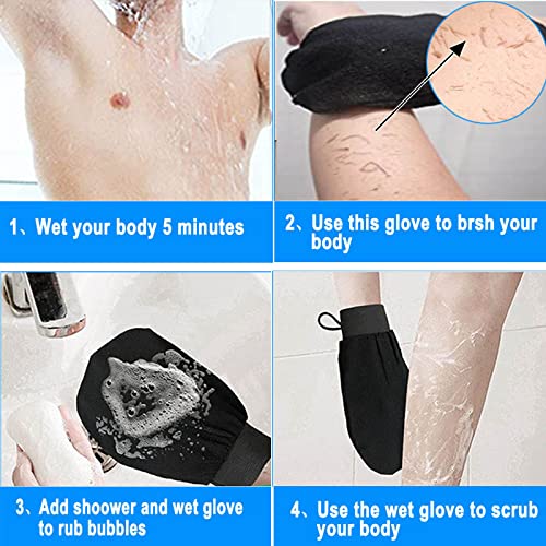 Ръкавици за дълбоко ексфолиране, 2 опаковки Ръкавици за Микродермабразио, Пилинг Ръкавица за почистване на кожата, премахва омертвевшую кожата и мръсотия, Отличен