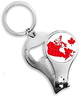 Символ на Червено Кленов Лист Карта на страната Канада Ножица за нокти Халка Ключодържател Отварачка за Бутилки Машина За Рязане