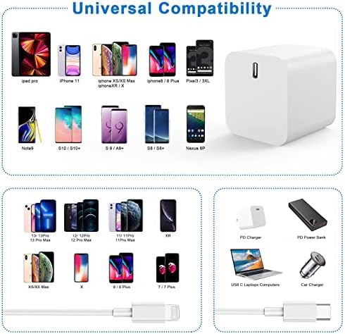 [Сертифициран от Apple Пфи] Зарядно устройство за Бързо зареждане на iPhone за Apple iPhone USB C Блок Зарядно устройство Стенен