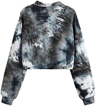 SweatyRocks Дамски Hoody джоб с дълъг ръкав, Пуловер с Ниски Рамо, Съкратен Топ Черен Цвят