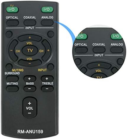 Vinabty Новият Rm-anu159 Rmanu159 Замененный дистанционно управление Подходяща за модели звукови панели аудио системи Sony Htct60 Ht-ct60 Sa-ct60 Sact60 HT-CT60/C Субуфер